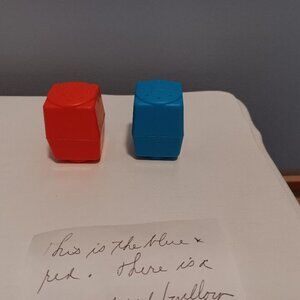 1992 Fisher Price Fun With Food Red Blue Salt & Pepper Shakers